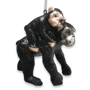 Charming Gorilla Family Kinship Glass Ornament, Mother and Baby Animal Christmas Tree Decor| OrnamentallyYou - 1 of 4