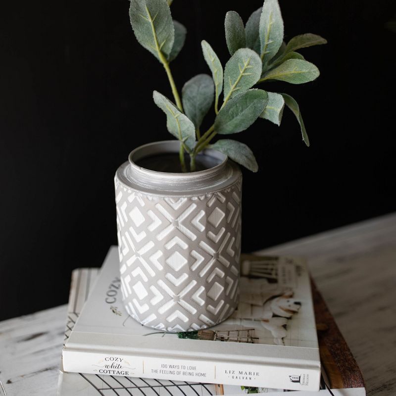 Small Gray Metal Vase - Foreside Home & Garden, 6 of 9