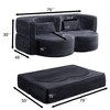 Double Corduroy Folding Floor-to-Ceiling Sofa Bed with Space-Saving, No Assembly, and Multi-Purpose - 4 of 4