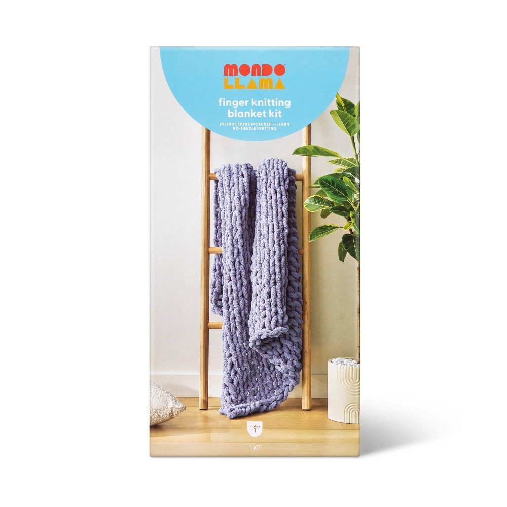 Large Knit Blanket Craft Kit Gray - Mondo Llama™