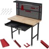 Acekool 48" Garage Work Bench with Pegboard, Power Outlet & Drawers - Heavy Duty Wooden Work Table for Workshop or Garage - 2 of 4
