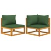 VidaXL 2 Piece Patio Sofa Set with Cushions Solid Wood Acacia - 2 of 4