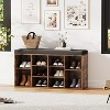 Shoe Bench with Cushion and Cubbies, Entryway Storage Bench with Adjustable Shelves, Multifunctional Shoe Rack Organizer - 2 of 4