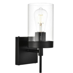Elegant Lighting Benny 1 light Black and Clear Bath Sconce - 1 of 4