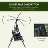 CAVINAS 2-Seat Patio Porch Swing,Hammock Swing Bench with Adjustable Canopy&Pivot Storage Table,Swing for Garden&Backyard,518LBS Capacity,Black - 3 of 4