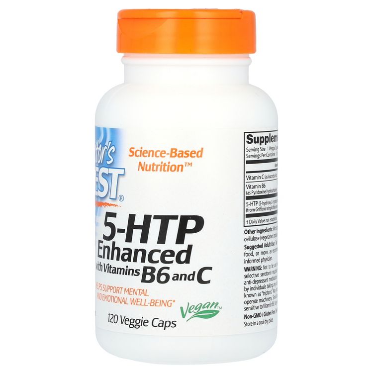 Doctor's Best 5-HTP, Enhanced with Vitamins B6 & C, 120 Veggie Caps, 4 of 4