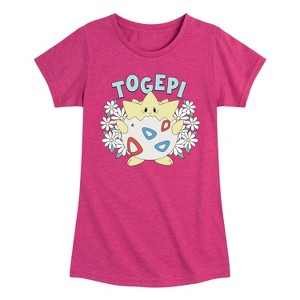 Girls' - Pokémon - Floral Togepi Fitted Short Sleeve Graphic T-Shirt - 1 of 4