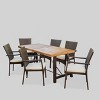 Laguna 7pc Acacia Wood/wicker Patio Dining Set - Brown/cream ...