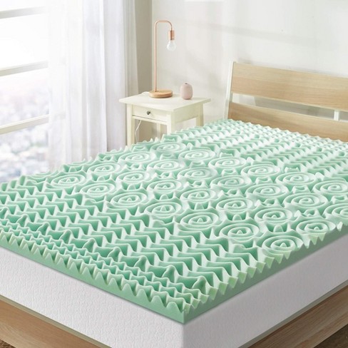 J&v Textiles 2 Inch 7-zone Memory Foam Mattress Topper, Calming Aloe ...