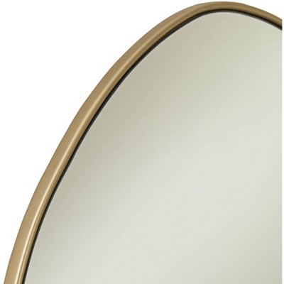 Champagne Gold Slender Wood 35" Round Wall Mirror