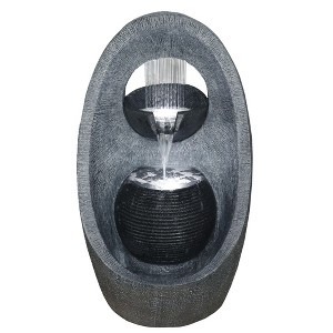 Northlight 30" LED Modern Style Outdoor Garden Water Fountain - 1 of 4