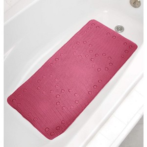 Home Mart Goods Pink Non-Slip Foam Bathtub Shower Mat With Suction Cups - 1 of 3