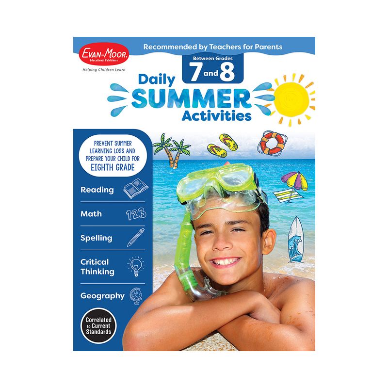 Daily Summer Activities: Between 7th Grade and 8th Grade, Grade 7 - 8 Workbook - by  Evan-Moor Educational Publishers (Paperback), 1 of 2