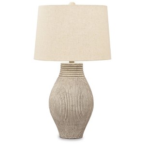 Layal Table Lamp Beige: 3-Way Switch, Textured Base, UL Listed - Signature Design by Ashley - 1 of 2