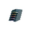 Durable VARICOLOR 5-Compartment Stackable Plastic Letter Tray Set Anthracite Gray (770557) - 2 of 3