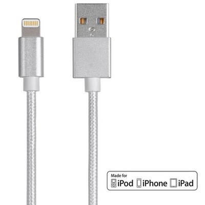 Monoprice Palette Series MFi Certified Lightning to USB Charge & Sync Cable, 6ft White