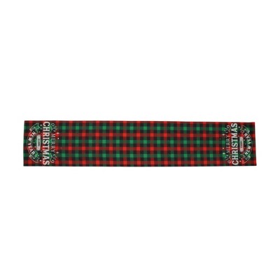 Unique Bargains Christmas Table Runner Polyester Black Red 71x14 Inch 1 Pc