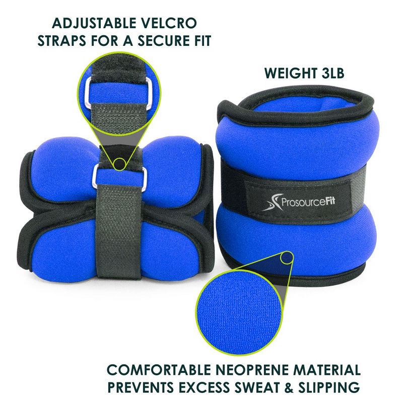 ProsourceFit Ankle Weights, Set of 2, 3 of 7