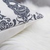 TopComfy Support Pillow Gothic Damask Skull Throw Pillow for Gothic and Halloween Decor, Gray, 17"*17"*10" - 4 of 4