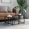 vidaXL Black Engineered Wood Coffee Table - Square Sofa Center Table with Metal Frame - 3 of 4