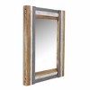 HomeRoots 32" Gray Natural and White Wood Framed Accent Mirror - 4 of 4