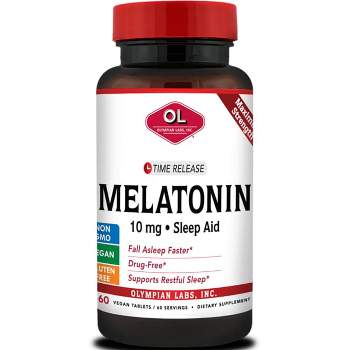 Olympian Labs Sleep Aids Time Release Melatonin - Maximum Strength - 10mg, 60 Veg Tabs