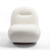 Large Swivel Accent Chair,Velvet Fabric Upholstered Sofa Chair,Living Room Armless Comfortable Chair With Solid Wood Frame-Coolbibila - 3 of 4