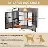 MaseiKar 48 Inch Dog Cage Furniture, Large Dog Kennel Indoor with 2 Adjustable Bowls, Heavy Duty Dog Crate for Large Dogs, XL Dog Crate Grey - 2 of 4