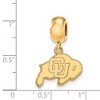 Black Bow Jewelry 14k Yellow Gold Plated Sterling Silver Colorado Buffalos NCAA Bead Charm - 2 of 3