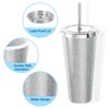 Unique Bargains Acrylic Double Wall with Lid and Straw Transparent Sequins Tumbler - 3 of 4