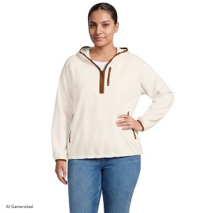 Lands' End Women's Plus Size Anyweather RainDefense Hooded Half