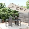 vidaXL Patio Bar Set 7 Piece – Gray Poly Rattan, Tempered Glass Tabletop, Cushions Included, Outdoor Garden Furniture - 2 of 4