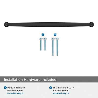 Matte Black 12-5/8 inch Modern Industrial Cabinet Pull