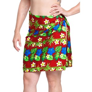 LA LEELA Women's Summer Bikini Wraps Beach Wrap Swimwear Sarong Cover up Skirt Bathing suit Swimsuit Pareo for Women One Size Short Red - 1 of 4