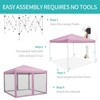 10 x 10 FT Pop Up Canopy, 3 Height Adjustable Instant Canopy with Mosquito Netting, Heavy Duty Sun Shade for Patio, Backyard - 3 of 4