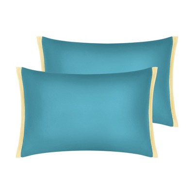 Unique Bargains Envelope Closure Cooling Soft Satin Polyester Pillowcases Queen 20"x30" 2 Pcs