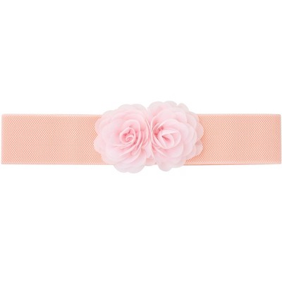 Elerevyo Women's Big Double-Flower Stretchy Elastic Wide Chunky Dress Waistband Belts