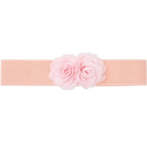 Elerevyo Women's Big Double-Flower Stretchy Elastic Wide Chunky Dress Waistband Belts - 1 of 4