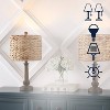 Set of 2 21.25"Leona Rustic Farmhouse Handwoven Rattan/Resin Table Lamps (Includes LED Light Bulb) Brown Wood Finish - JONATHAN Y: Boho Style - 3 of 4
