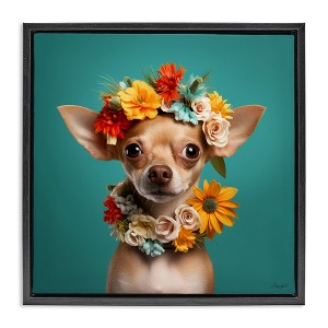 Stupell Industries Floral Chihuahua Portrait, 25" x 25" - 1 of 4