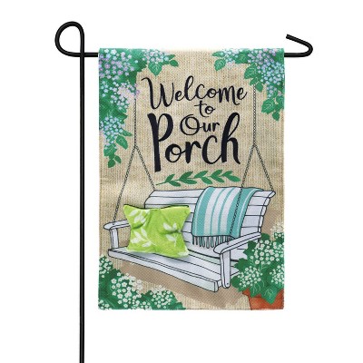 Evergreen Flag  Porch Swing Welcome Garden Burlap Flag