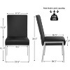 Luupatchy Modern Upholstered Leather Dining Chair Set of 2,with Thick Cushions,Metal Feet，Black - 2 of 3