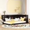 Twin Size Daybed Solid Wood Twin Platform Bed Frame With Storage Cabinets USB Ports For Boys Girls Teens Bedroom - 2 of 4