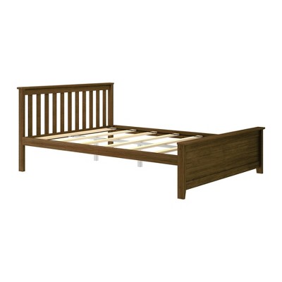 Queen Pine Wood Platform Bed with Storage and Headboard