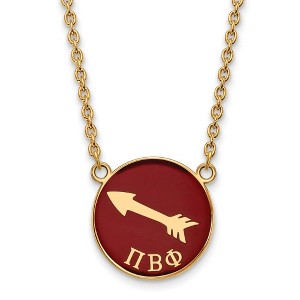 Black Bow Jewelry 14k Yellow Gold Plated Sterling Silver Pi Beta Phi Greek Life Necklace 18 Inch - 1 of 4