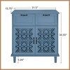 BAOURE American Style 2-Door & 2-Drawer Storage Cabinet,  Blue Multi-Functional Furniture for Bedroom, Living Room - 4 of 4