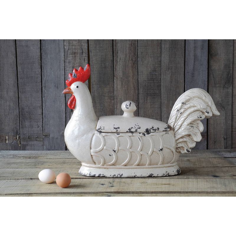 Stoneware Rooster Container - Storied Home, 3 of 4