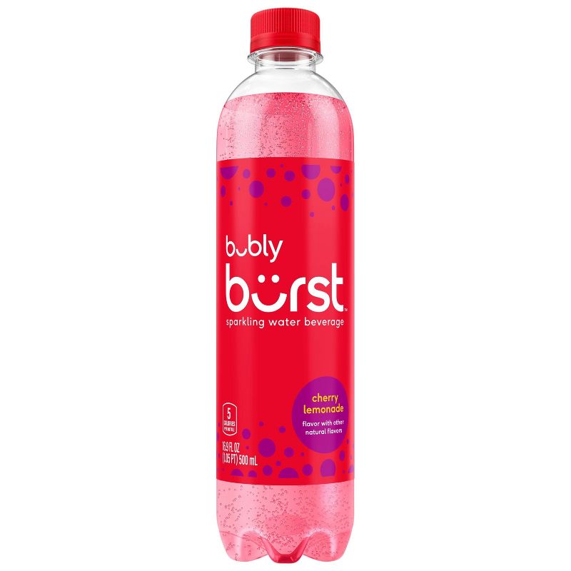 bubly Burst Cherry Lemonade Sparkling Water - 16.9 fl oz Bottle, 1 of 5