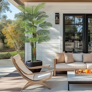 COZONY 6/7FT Tall Golden Cane Palm Tree, Large Artificial Plant with White Base for Indoor & Outdoor - 1 of 4