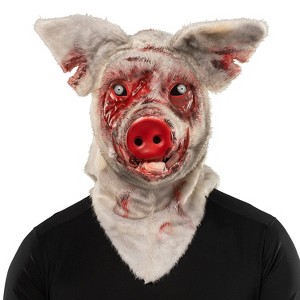 Morris Costumes Animated Bloody Pig Full Head Costume Mask - Red - 1 of 2
